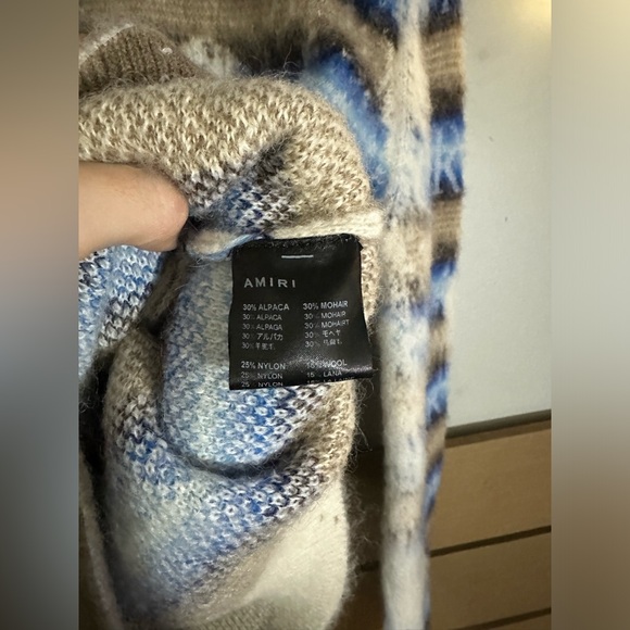 Amiri bleached Stripe Alpaca , mohair&wool blend sweater size M - Picture 5 of 9